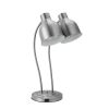 Food Heat Lamp, 500W Electric Commercial Food Warmer Light, 2-Head Stainless Steel French Fry Heating Lamp with 3 Bulbs