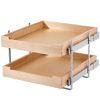 2 Tier Pull Out Cabinet Organizer, 20"W x 21"D Cabinet Drawer, Soft Close Slide out Shelf, Heavy-Duty Sliding Wood Drawer
