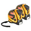 2 Packs Tape Measure 25 ft Length, Measuring Tape with Retractable, Imperial and Metric ft/m Dual-Scale & ABS Case & Easy Read Steel Measurement Tool