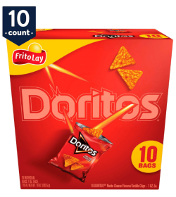 Doritos Nacho Cheese Tortilla Snack Chips, 1oz, 10 Count Bags