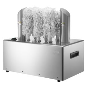 Wine Glass Polisher Machine, 8-Brush Glass Polishing Machine, 660 Cups/Hour Electric Commercial Glass Polisher for Champagne Glasses, Beer Cups, Mugs