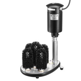 Electric Commercial Glass Washer, 5-Brush Bar Glass Cleaner, 1200 Cups/Hour Wine Glass Cleaning Machine, Bar Glass Washer for Champagne Glasses (Default: Default)